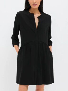 Tuckernuck Black Stretch Crepe Royal Shirt Dress - Size S